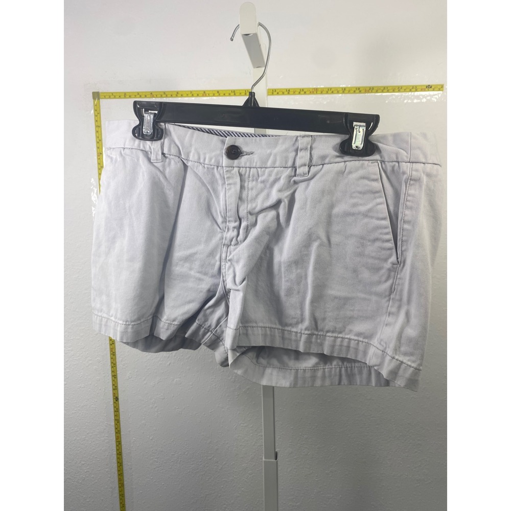 Merona Womens Light‎ Grey Chino Shorts Size 12 Casual Cotton Blend Preppy Summer